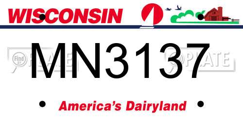 MN3137 Wisconsin License Plate