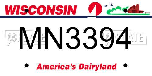MN3394 Wisconsin License Plate