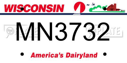 MN3732 Wisconsin License Plate
