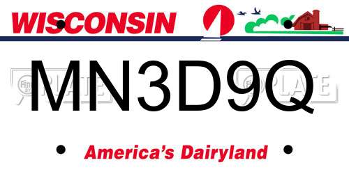 MN3D9Q Wisconsin License Plate
