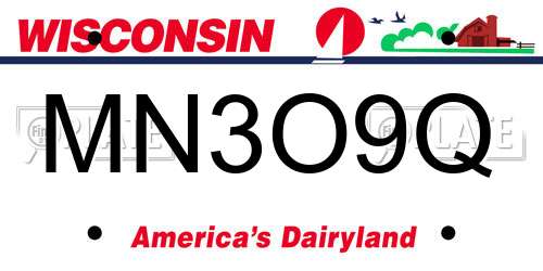 MN3O9Q Wisconsin License Plate