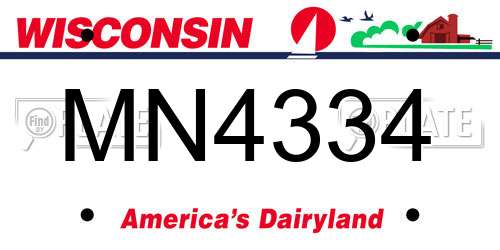 MN4334 Wisconsin License Plate