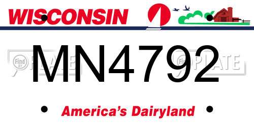 MN4792 Wisconsin License Plate