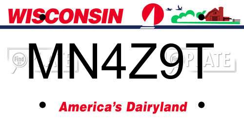 MN4Z9T Wisconsin License Plate