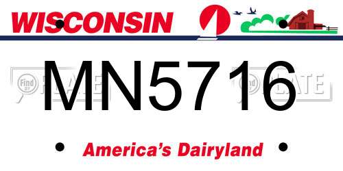 MN5716 Wisconsin License Plate