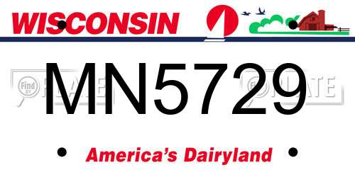 MN5729 Wisconsin License Plate