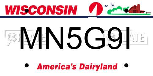 MN5G9I Wisconsin License Plate