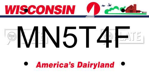 MN5T4F Wisconsin License Plate