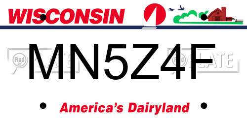 MN5Z4F Wisconsin License Plate