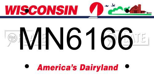 MN6166 Wisconsin License Plate