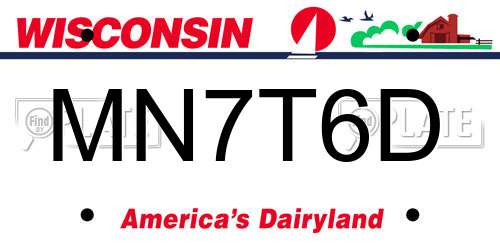 MN7T6D Wisconsin License Plate
