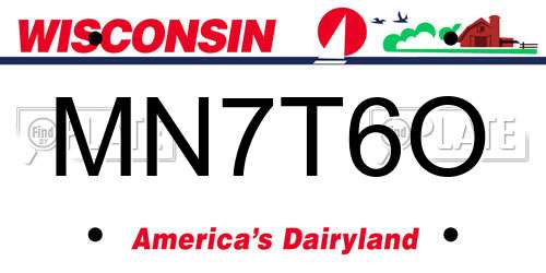 MN7T6O Wisconsin License Plate