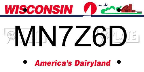 MN7Z6D Wisconsin License Plate