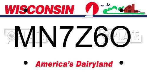 MN7Z6O Wisconsin License Plate