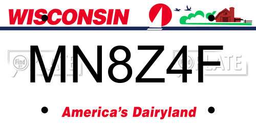 MN8Z4F Wisconsin License Plate