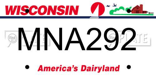 MNA292 Wisconsin License Plate