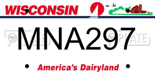 MNA297 Wisconsin License Plate