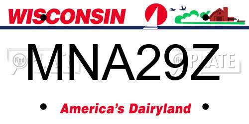 MNA29Z Wisconsin License Plate