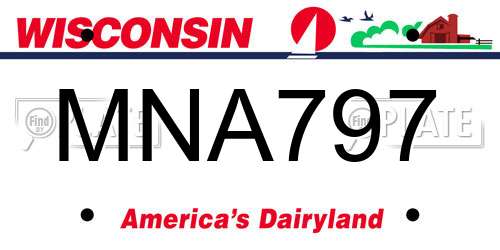 MNA797 Wisconsin License Plate