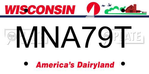 MNA79T Wisconsin License Plate