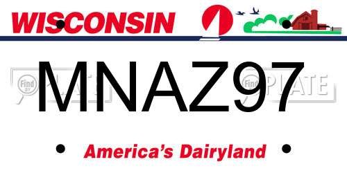 MNAZ97 Wisconsin License Plate