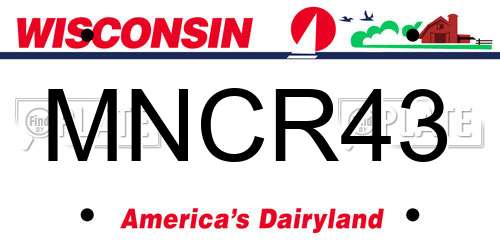 MNCR43 Wisconsin License Plate