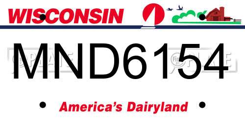 MND6154 Wisconsin License Plate