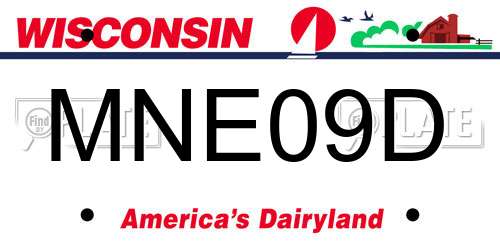 MNE09D Wisconsin License Plate