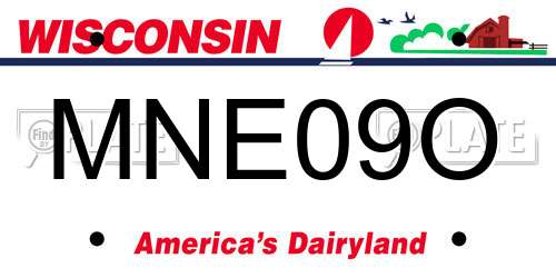 MNE09O Wisconsin License Plate