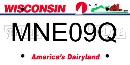 MNE09Q Wisconsin License Plate