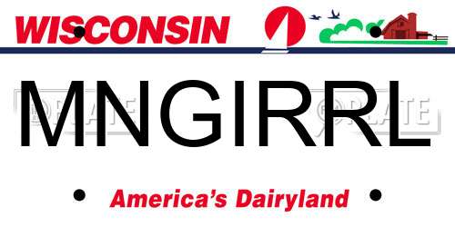 MNGIRRL Wisconsin License Plate