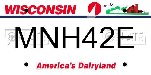 MNH42E Wisconsin License Plate