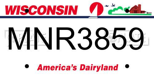 MNR3859 Wisconsin License Plate