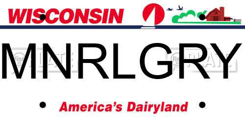 MNRLGRY Wisconsin License Plate