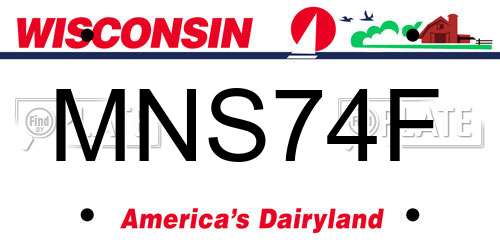 MNS74F Wisconsin License Plate