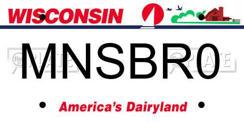 MNSBR0 Wisconsin License Plate