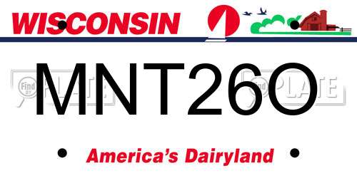 MNT26O Wisconsin License Plate