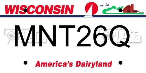 MNT26Q Wisconsin License Plate