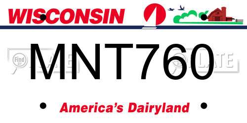 MNT760 Wisconsin License Plate