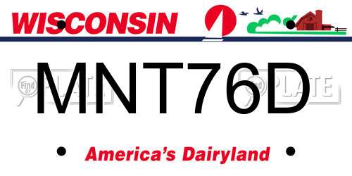 MNT76D Wisconsin License Plate
