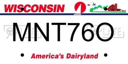 MNT76O Wisconsin License Plate
