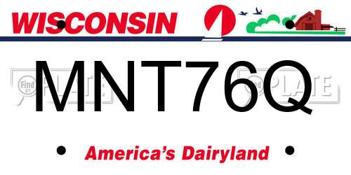 MNT76Q Wisconsin License Plate