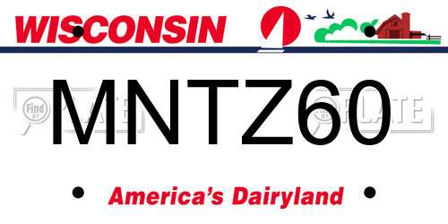 MNTZ60 Wisconsin License Plate