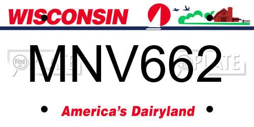 MNV662 Wisconsin License Plate