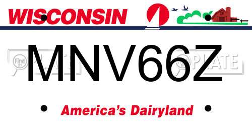 MNV66Z Wisconsin License Plate