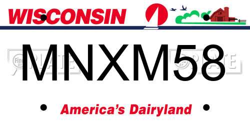MNXM58 Wisconsin License Plate