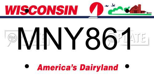 MNY861 Wisconsin License Plate