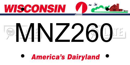 MNZ260 Wisconsin License Plate
