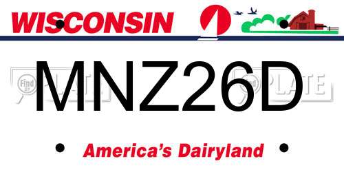 MNZ26D Wisconsin License Plate