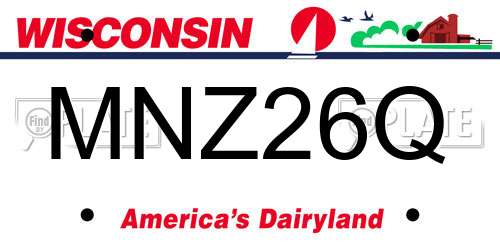 MNZ26Q Wisconsin License Plate